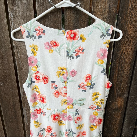 Forever 21 Linen Blend Floral Sleeveless Midi Dress Sz M - Picture 5 of 14